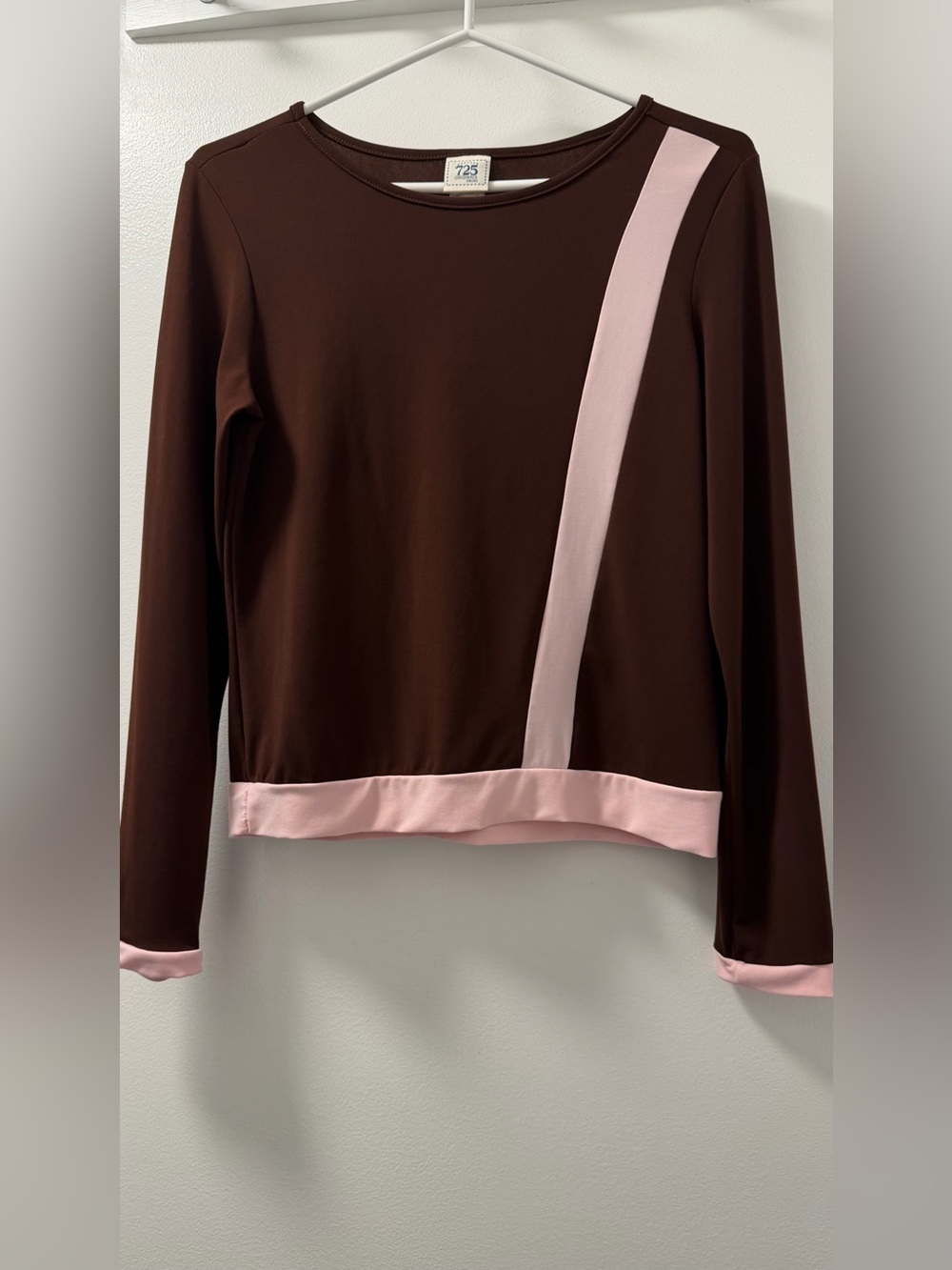 Vintage Y2K 725 Originals Brown Pink Colorblock Long Sleeve Top L